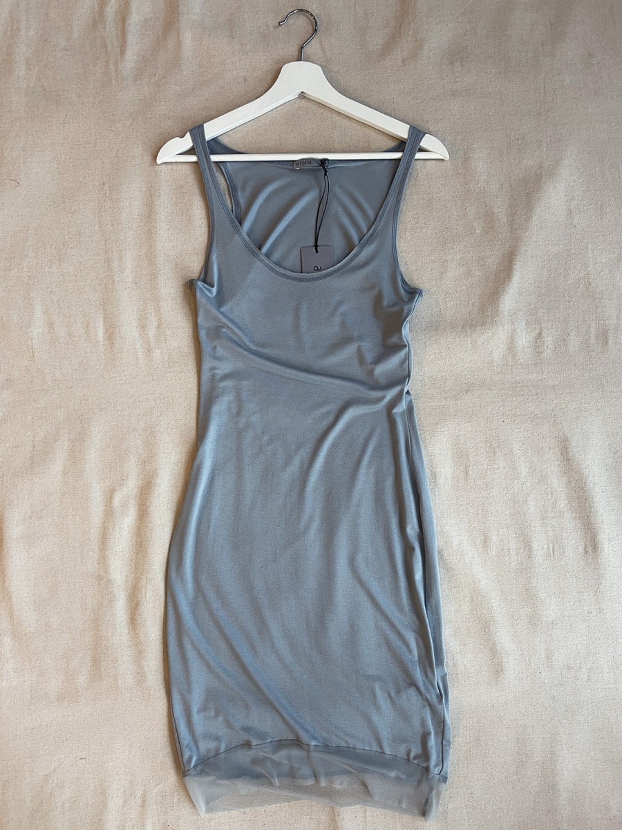 Women Annie Aime | Art Point Mesh Trim Dress Grey